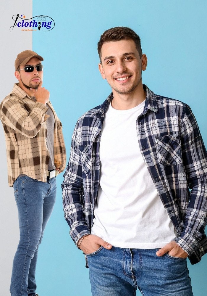 Flannel Shirts – Private Label & Bulk Manufacturing We manufacture men’s flannel shirts for wholesale and private label brands using soft, durable fabrics. Ideal for casual and lifestyle collections, our flannel shirts can be customized in patterns, colors, fits, and branding, with reliable bulk production and quality control.