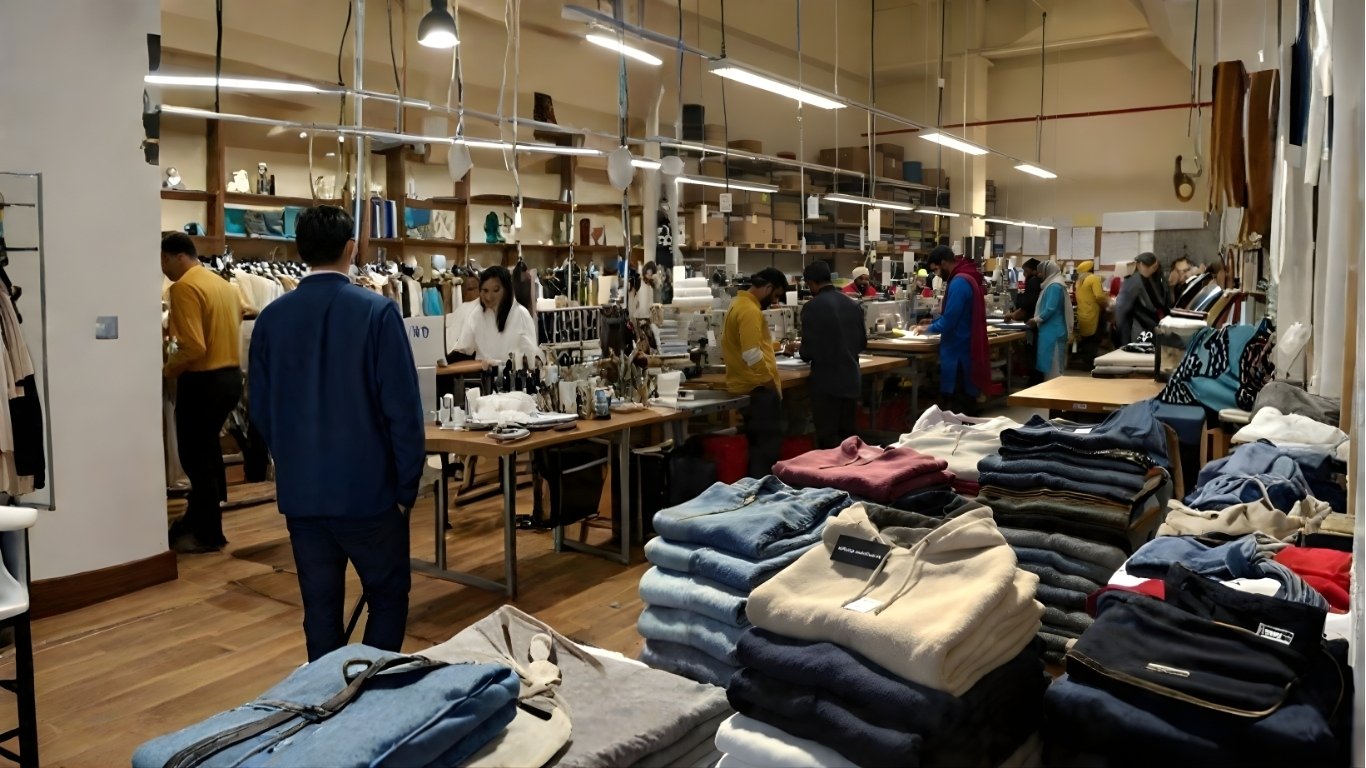 Clothing manufacturer USA — factory-direct custom apparel and private label garment production floor