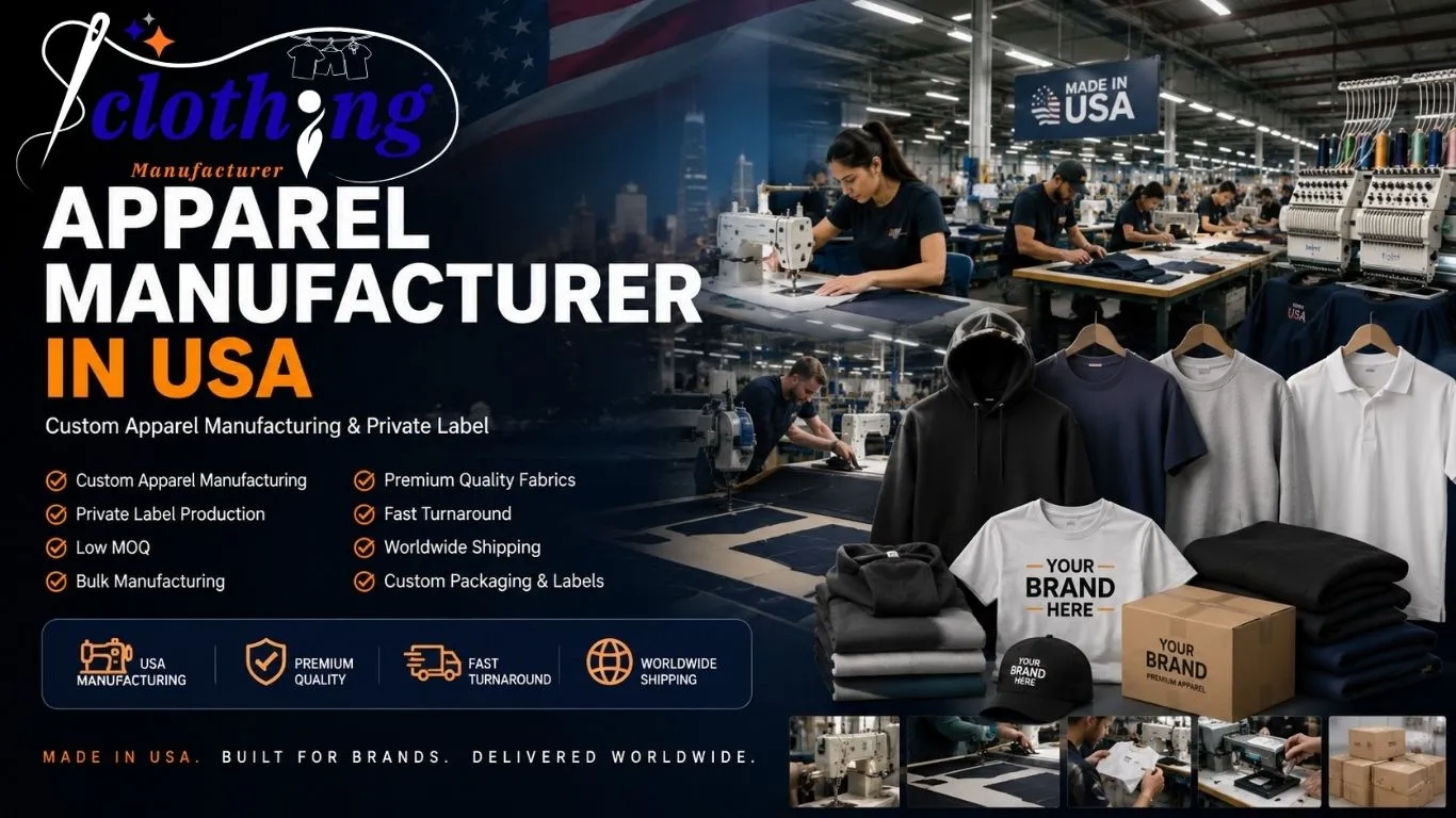 Apparel manufacturer in USA — custom apparel manufacturing, private label and wholesale apparel by ClothingManufacturer.US