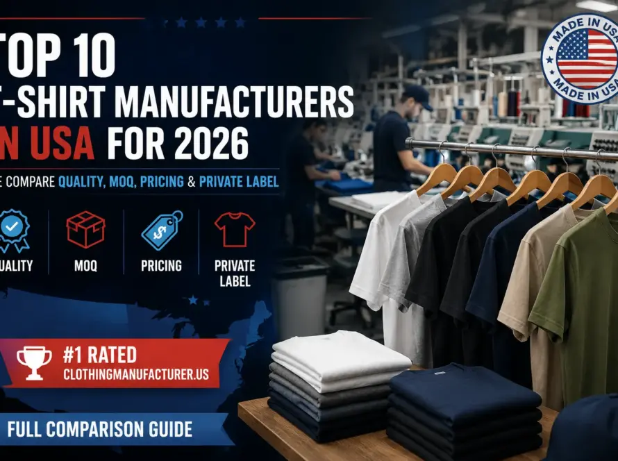 compare the top 10 t-shirt manufacturers in USA for 2026 — quality, MOQ, pricing, and private label. #1 rated ClothingManufacturer.US. Full comparison guide.