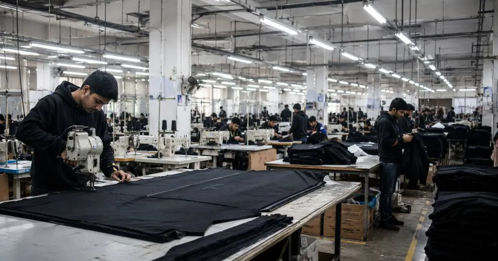Custom hoodie manufacturing service process at ClothingManufacturer.us factory