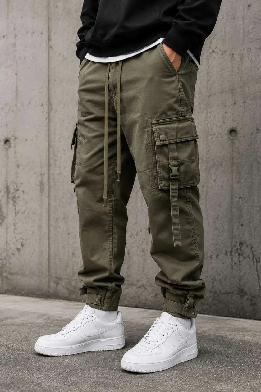 Custom cargo pants manufactured for a USA streetwear label
