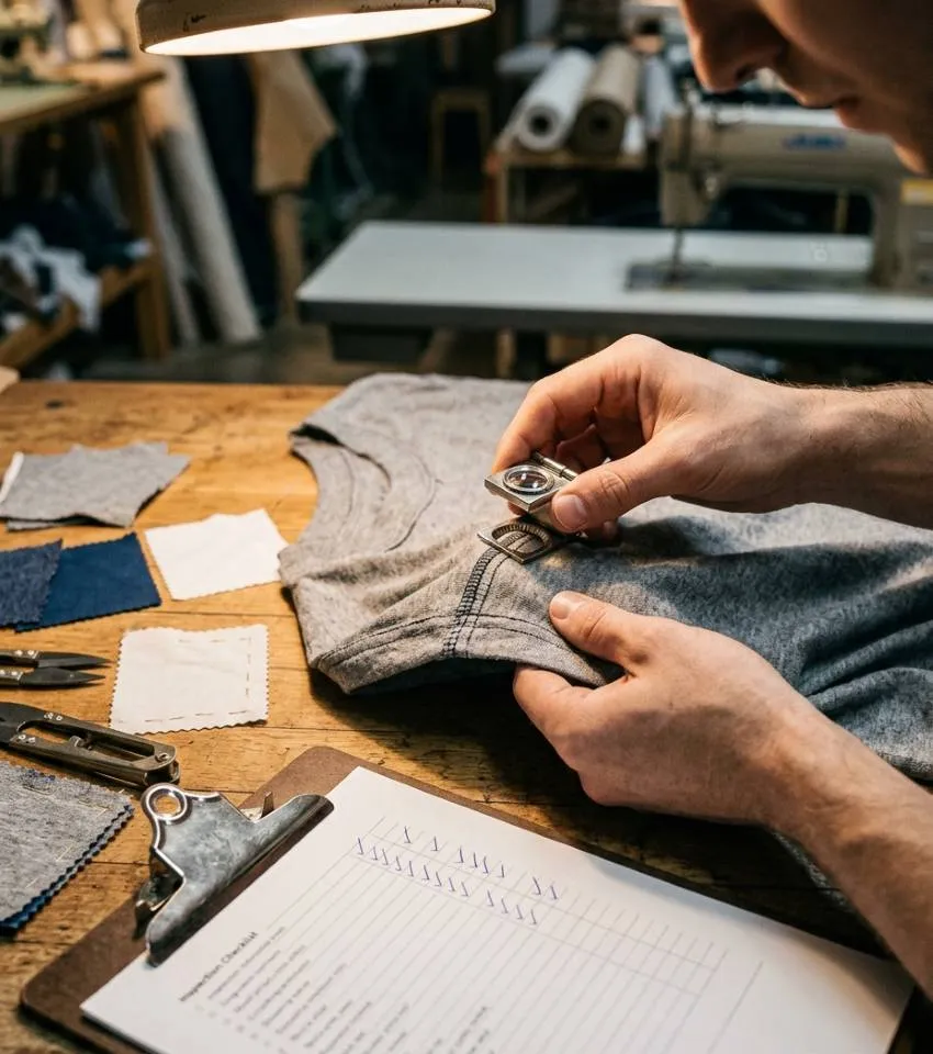 Quality control and fabric testing during t-shirt manufacturing