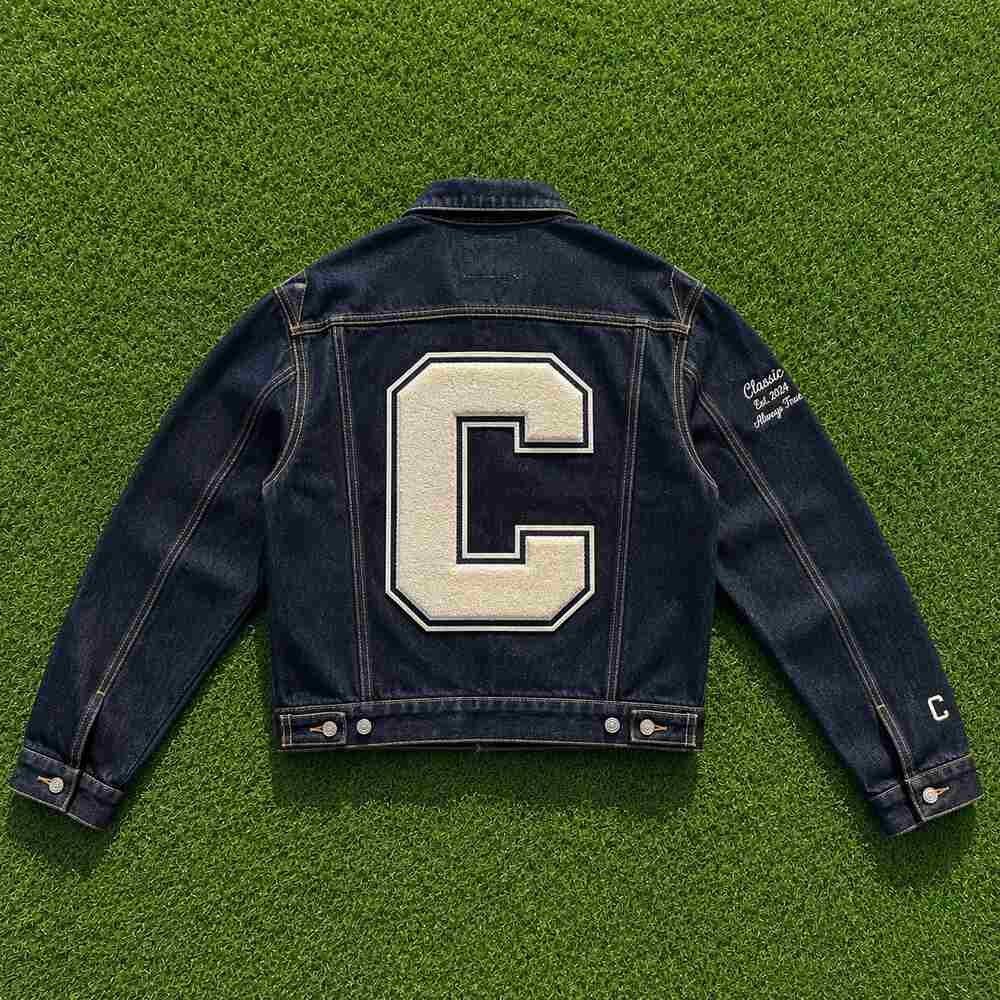 Embroidered and patched denim jacket