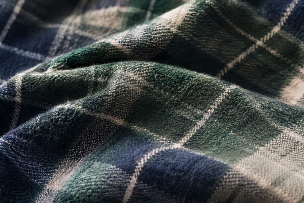 Close-up texture of brushed flannel fabric