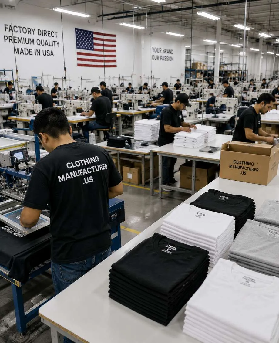 Factory-direct t-shirt manufacturer in usa production floor