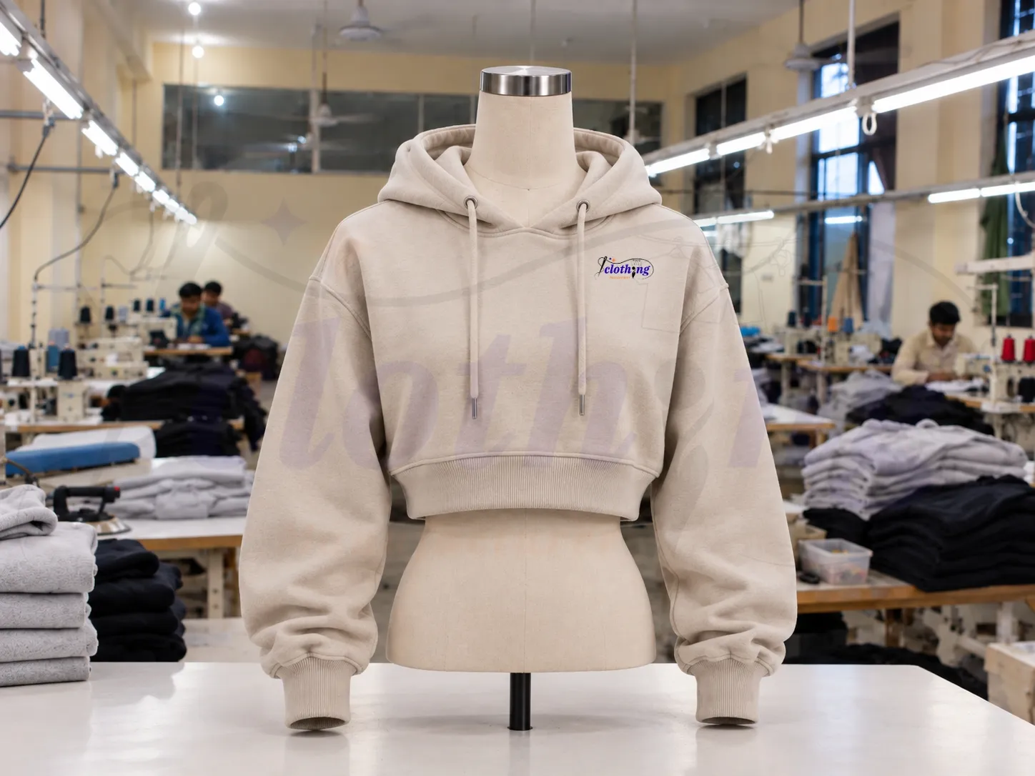 Cropped hoodie manufacturer for women's streetwear fashion labels