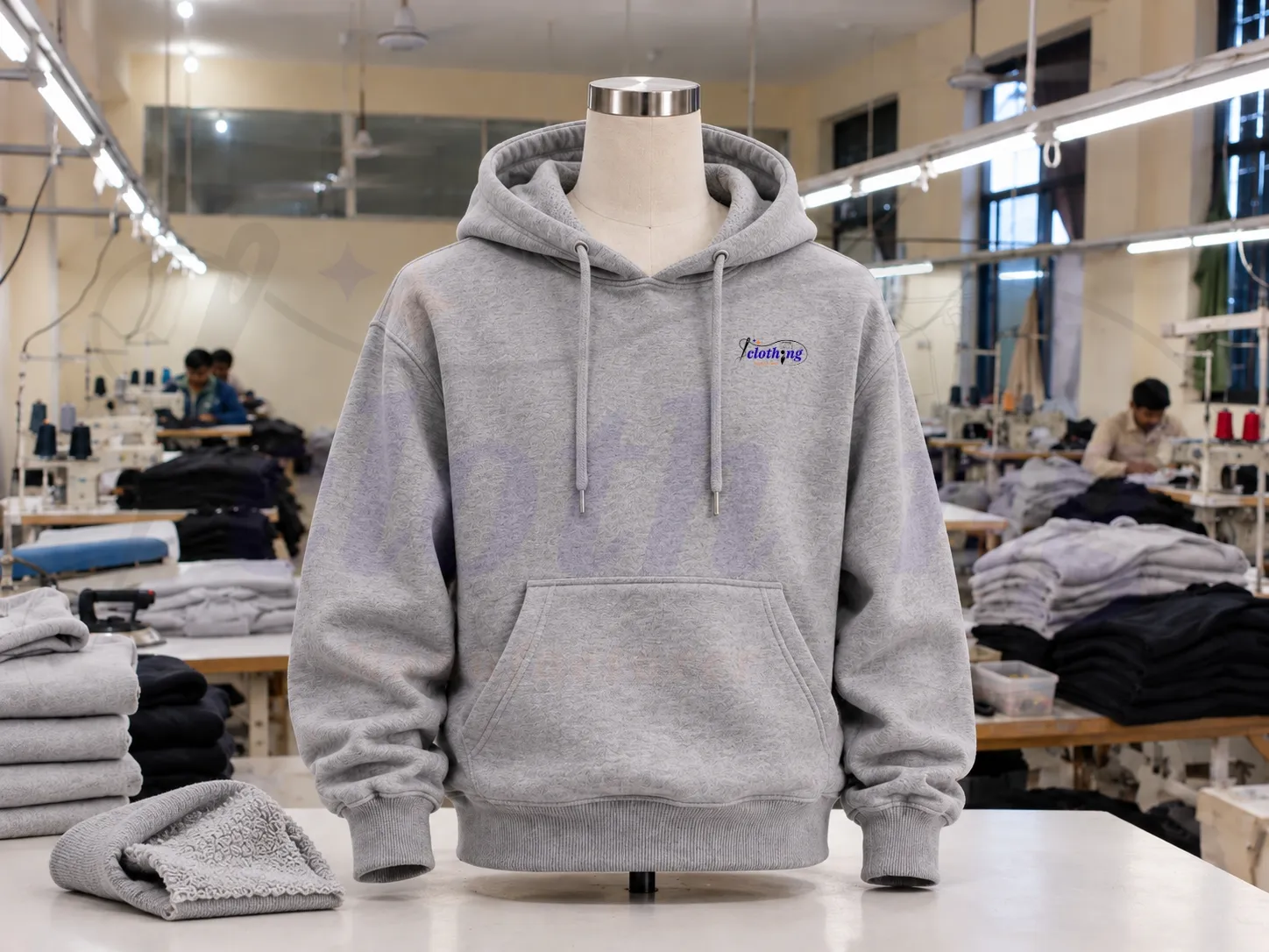 Fleece and french terry hoodie manufacturing brushed for warmth