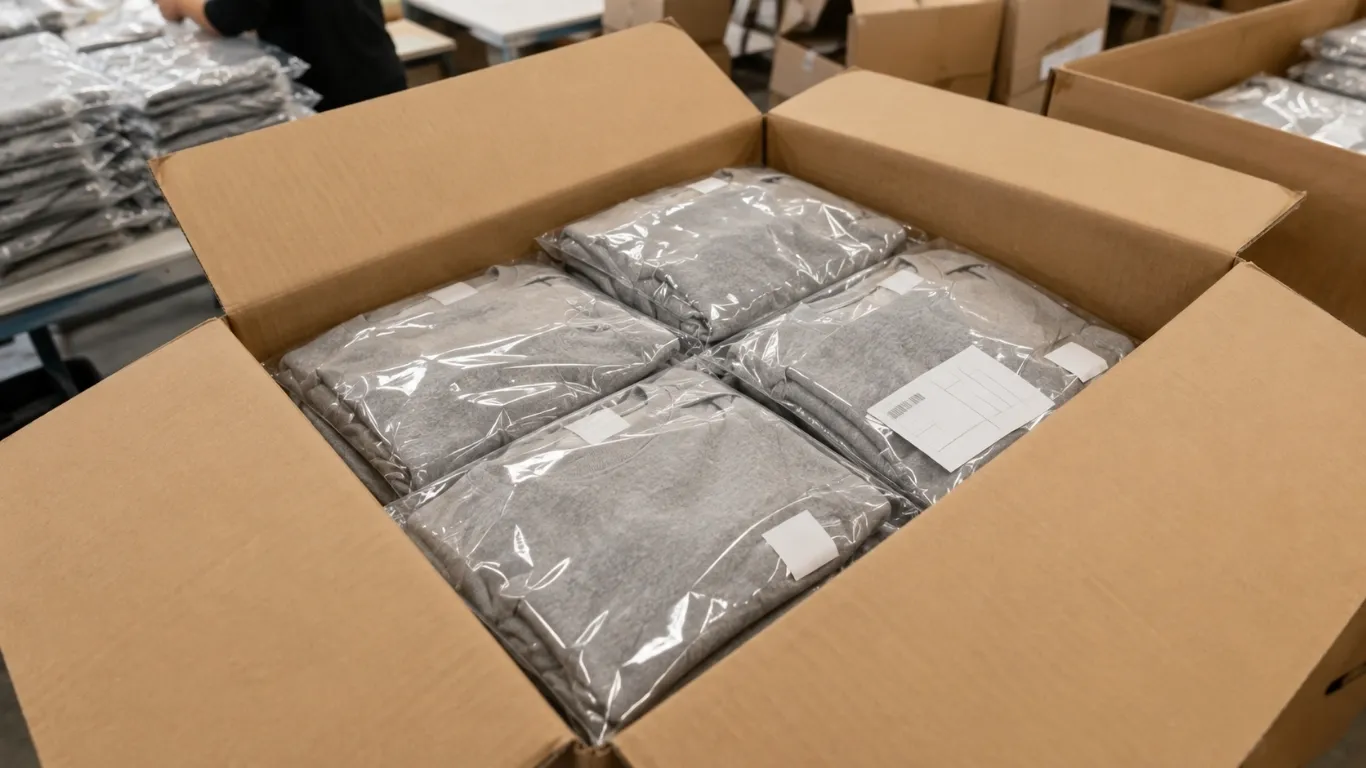 Packed wholesale loungewear order ready for ddp shipment
