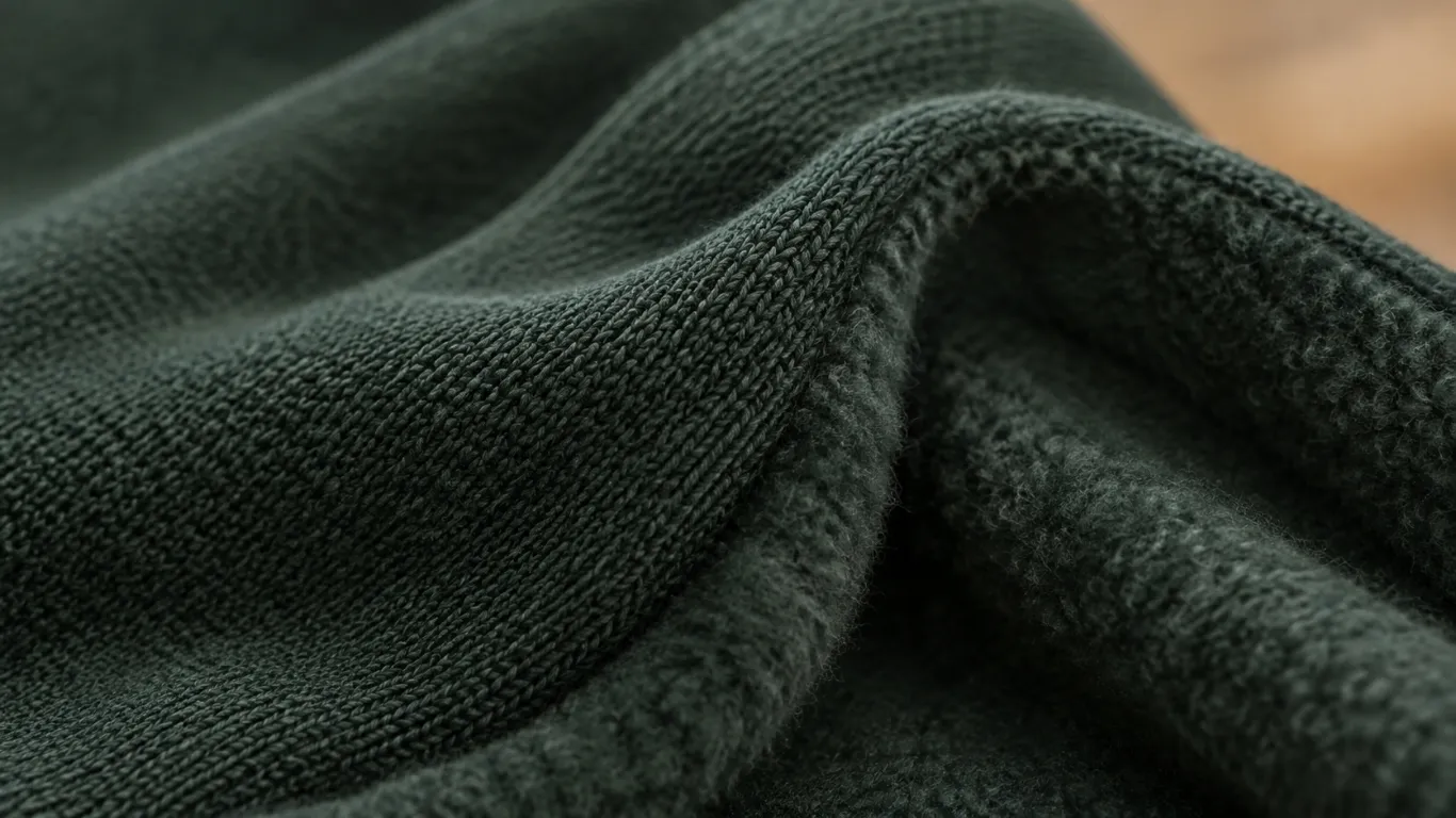 Heavy fleece fabric close-up used in premium loungewear manufacturing