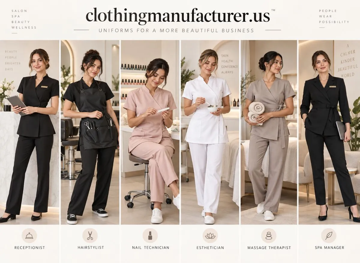 Salon and spa uniform options by staff role
