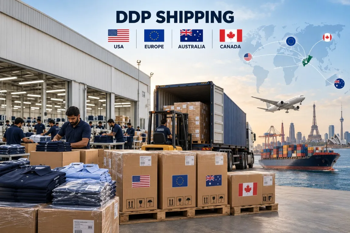 Uniform manufacturer shipping to europe, australia and canada on ddp terms