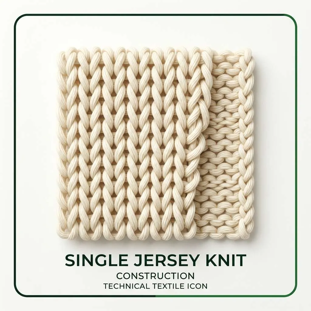 Single jersey knit fabric construction