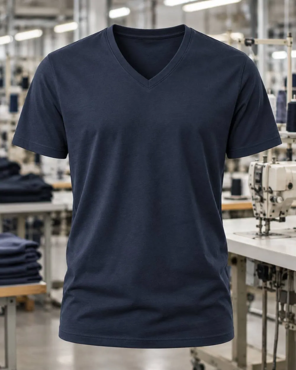 Private label t-shirt sample used for the v-neck t-shirt category card