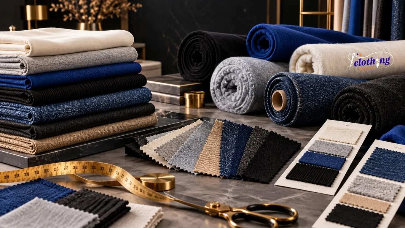 Fabric directory showing clothing fabric types, textures and material swatches