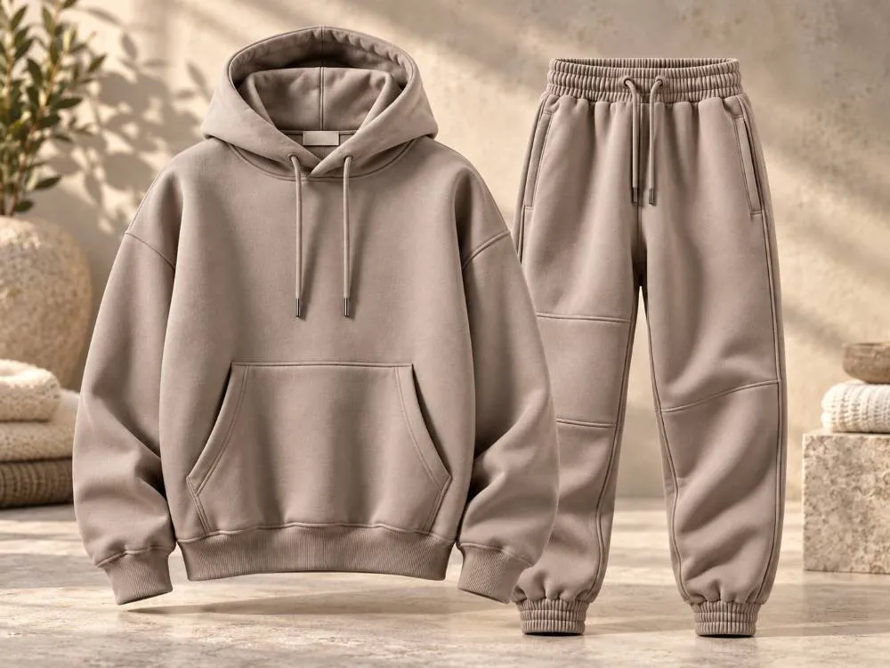 Private label streetwear tracksuit co-ord set in french terry or heavyweight fleece for usa fashion brands