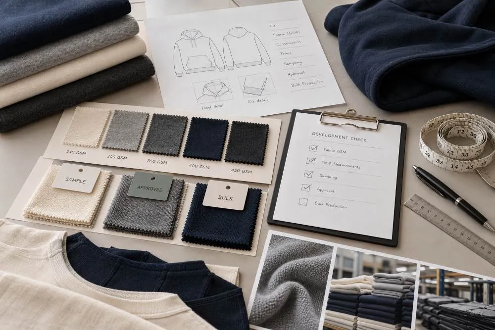 What is gsm in fabric during clothing development from sampling to bulk production
