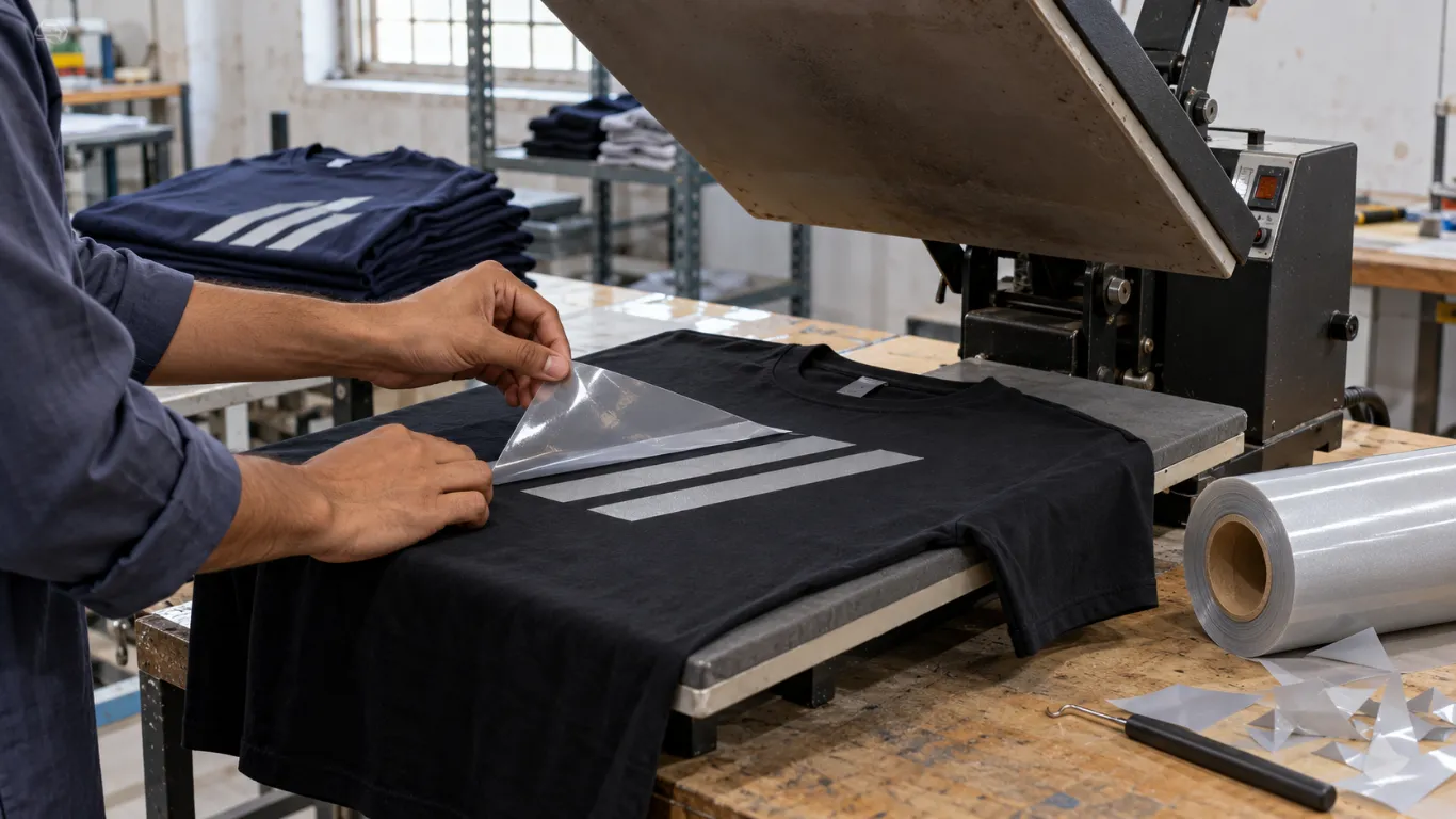 Reflective printing production process from artwork to decorated garment for custom clothing production